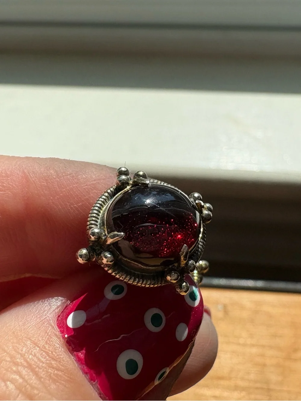 Garnet Vintage Double-Sided Cufflinks